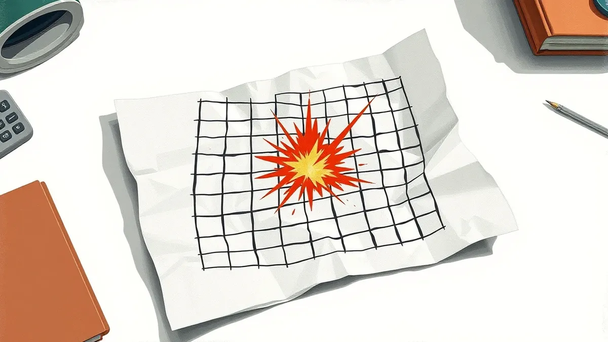 Illustration: A crumpled white sheet of paper sits on a clean desk.